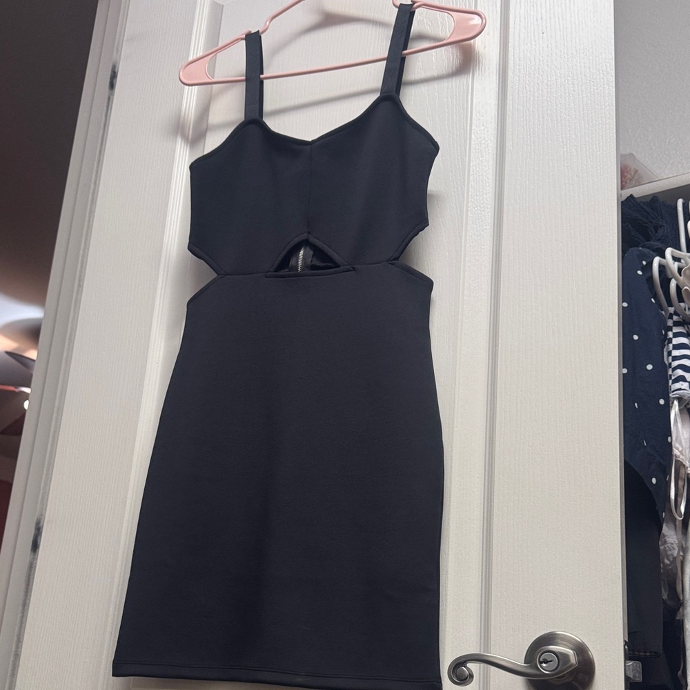 Elegant Black Cut-Out Dress